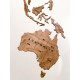 Дървена 2D карта на света Орех